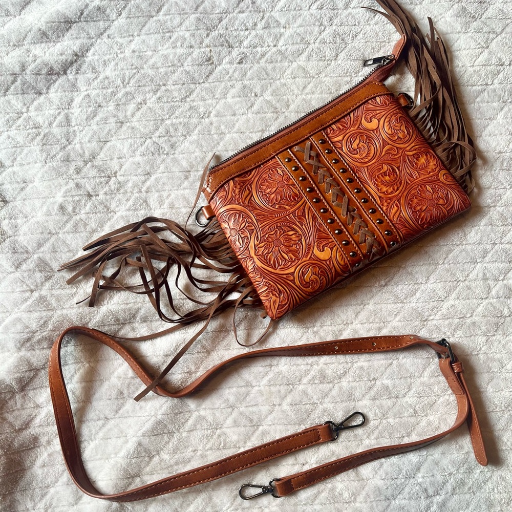 BOHO WESTERN Leather Purse/Crossbody bag - Picture 4 of 8